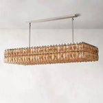 Chiara Lustrous Glass Rectangular Chandelier 74"