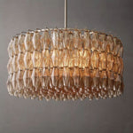 Chiara Lustrous Glass Round Chandelier 37"