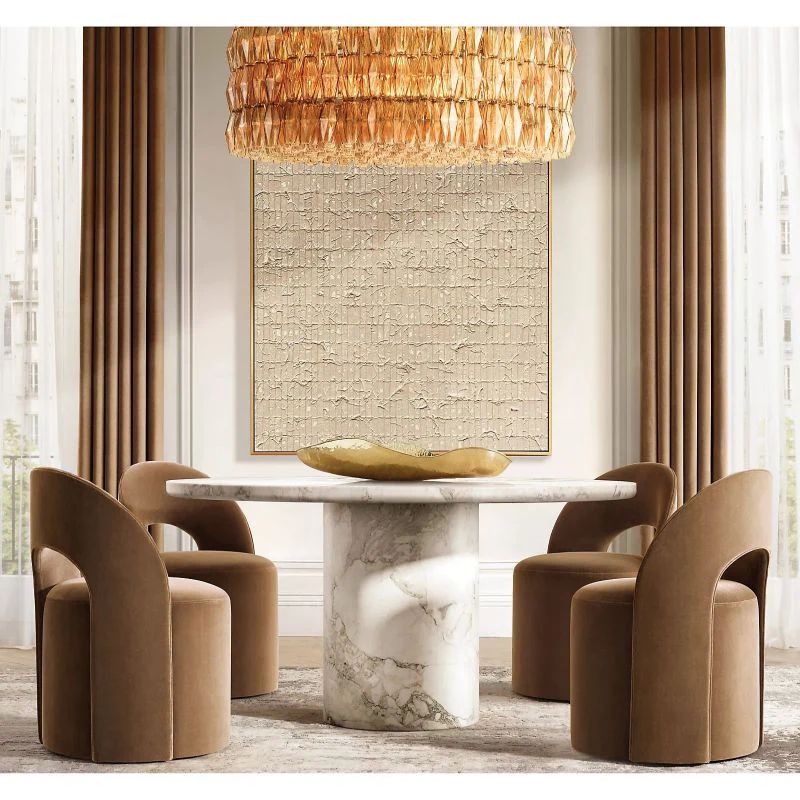 Chiara Lustrous Glass Round Chandelier 62"