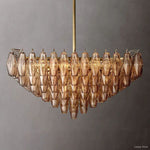 Chiara Lustrous Glass Square Chandelier 32"