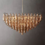 Chiara Lustrous Glass Square Chandelier 32"