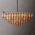 Chiara Lustrous Glass Square Chandelier 32"