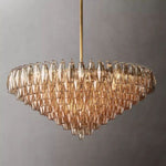 Chiara Lustrous Glass Tiered Round Chandelier 47"