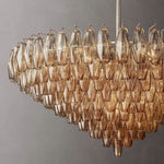 Chiara Lustrous Glass Tiered Round Chandelier 47"