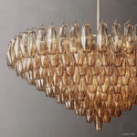 Chiara Lustrous Glass Tiered Round Chandelier 47"