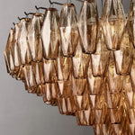Chiara Lustrous Glass Tiered Round Chandelier 47"