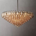 Chiara Lustrous Glass Tiered Round Chandelier 47"