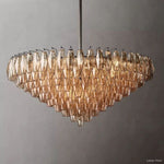 Chiara Lustrous Glass Tiered Round Chandelier 47"