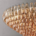 Chiara Lustrous Glass Tiered Round Chandelier 62"