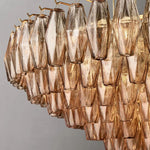Chiara Lustrous Glass Tiered Round Chandelier 47"