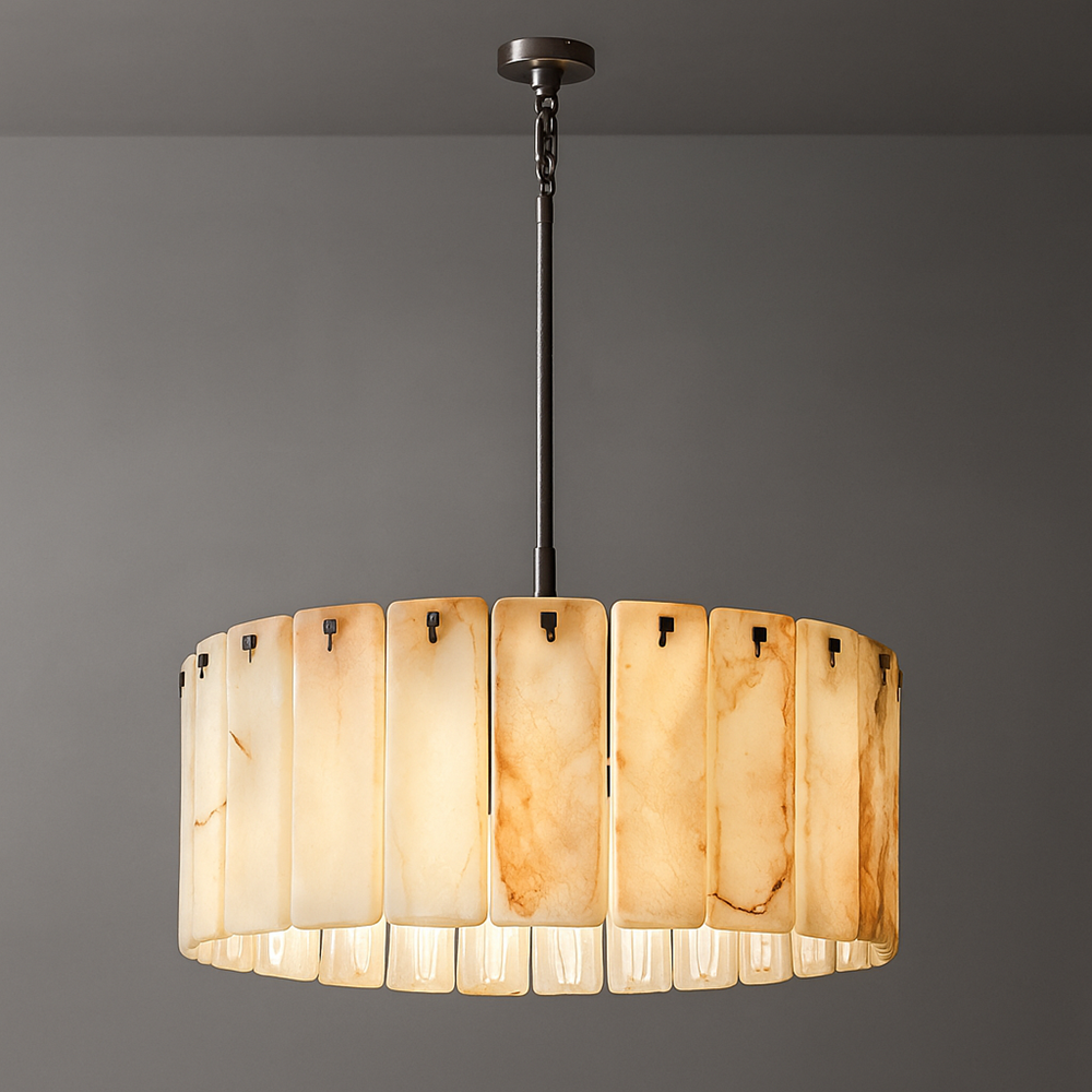 Calamette Diffused Onyx Round Chandelier 36"