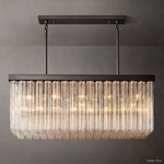 Cielo Ridged Glass Rectangle Chandelier 54"