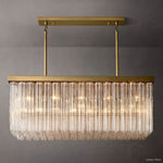 Cielo Ridged Glass Rectangle Chandelier 54"
