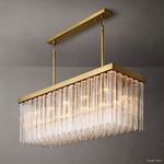 Cielo Ridged Glass Rectangle Chandelier 54"