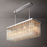 Cielo Ridged Glass Rectangle Chandelier 54"