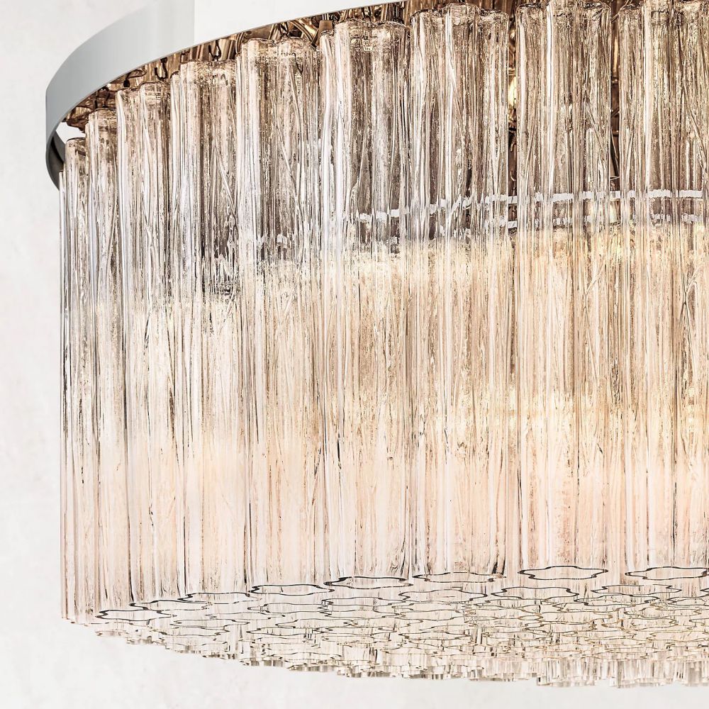 Cielo Ridged Glass Round Chandelier 48"