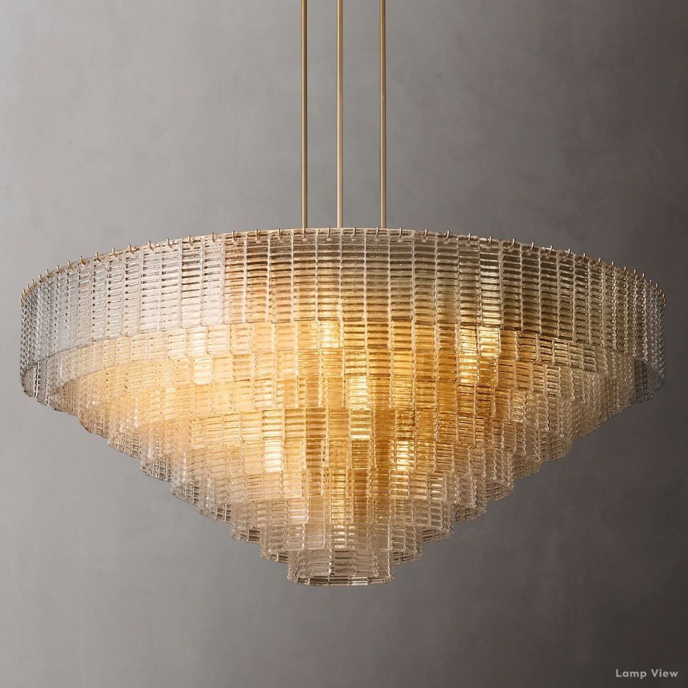 Sirene Molded Glass Round Chandelier 65"