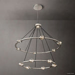 Eclatant Inset Crystal Two-Tier Round Chandelier 48"