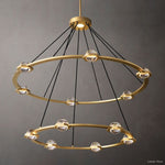 Eclatant Inset Crystal Two-Tier Round Chandelier 48"