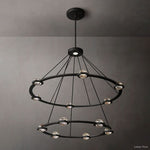 Eclatant Inset Crystal Two-Tier Round Chandelier 48"