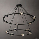 Eclatant Inset Crystal Two-Tier Round Chandelier 60"