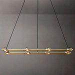 Eclatant Inset Crystal Rectangular Chandelier 54"
