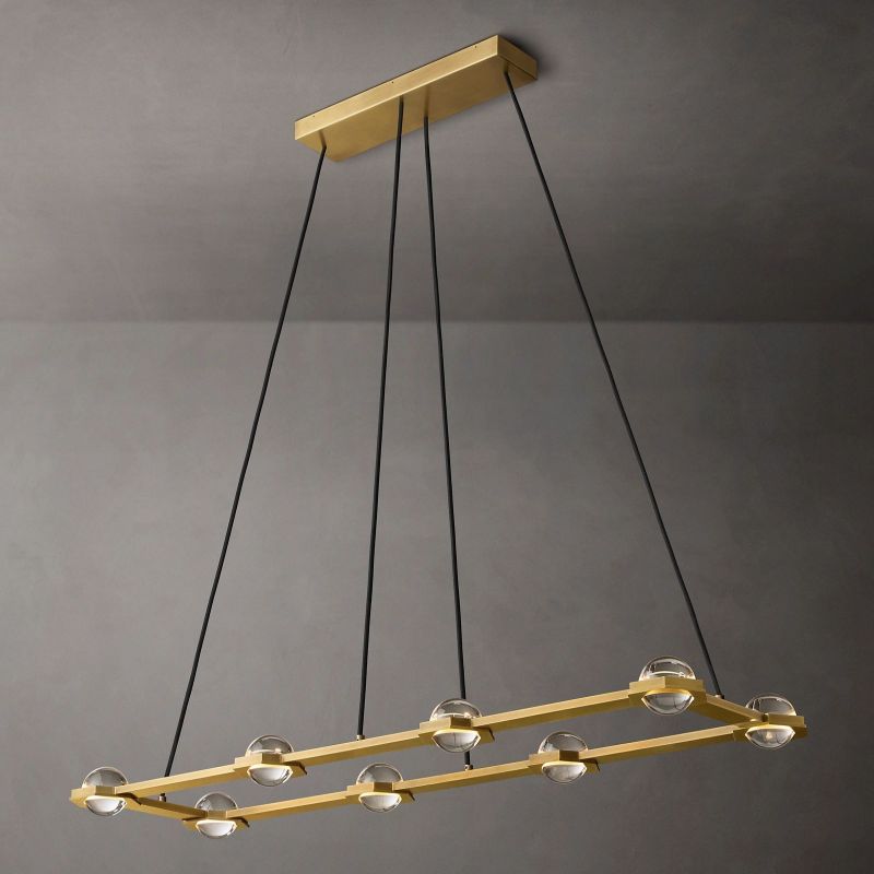Eclatant Inset Crystal Rectangular Chandelier 72"
