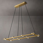 Eclatant Inset Crystal Rectangular Chandelier 72"