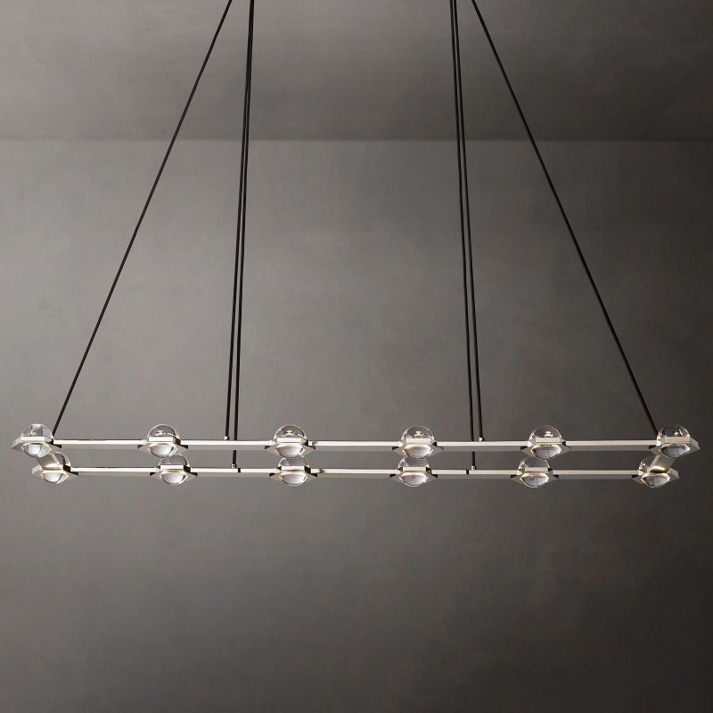 Eclatant Inset Crystal Rectangular Chandelier 72"