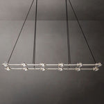 Eclatant Inset Crystal Rectangular Chandelier 72"