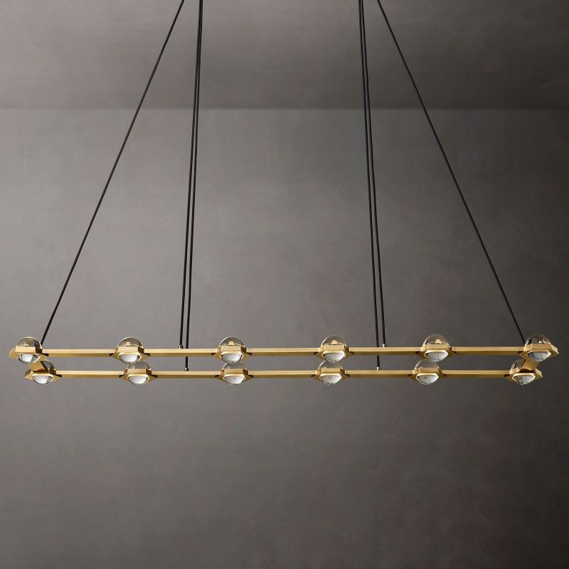 Eclatant Inset Crystal Rectangular Chandelier 72"