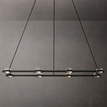 Eclatant Inset Crystal Rectangular Chandelier 54"