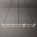 Eclatant Inset Crystal Rectangular Chandelier 54"