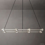 Eclatant Inset Crystal Rectangular Chandelier 54"