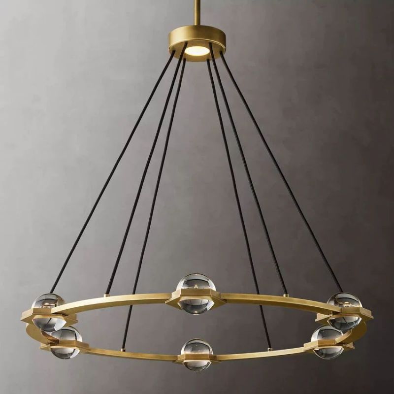 Eclatant Inset Crystal Round Chandelier 36"