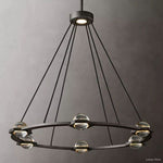 Eclatant Inset Crystal Round Chandelier 36"
