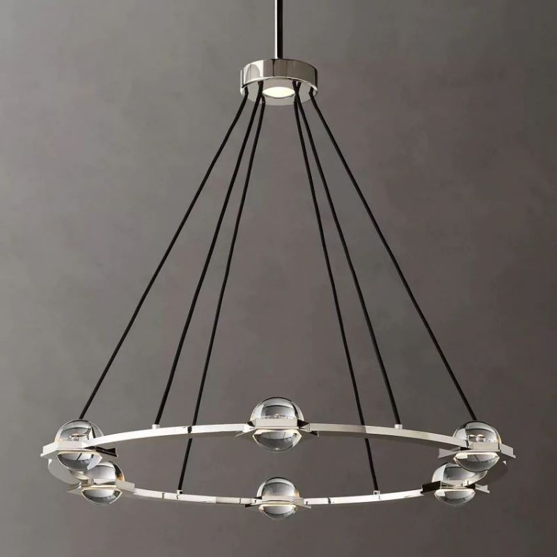 Eclatant Inset Crystal Round Chandelier 36"