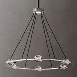 Eclatant Inset Crystal Round Chandelier 36"