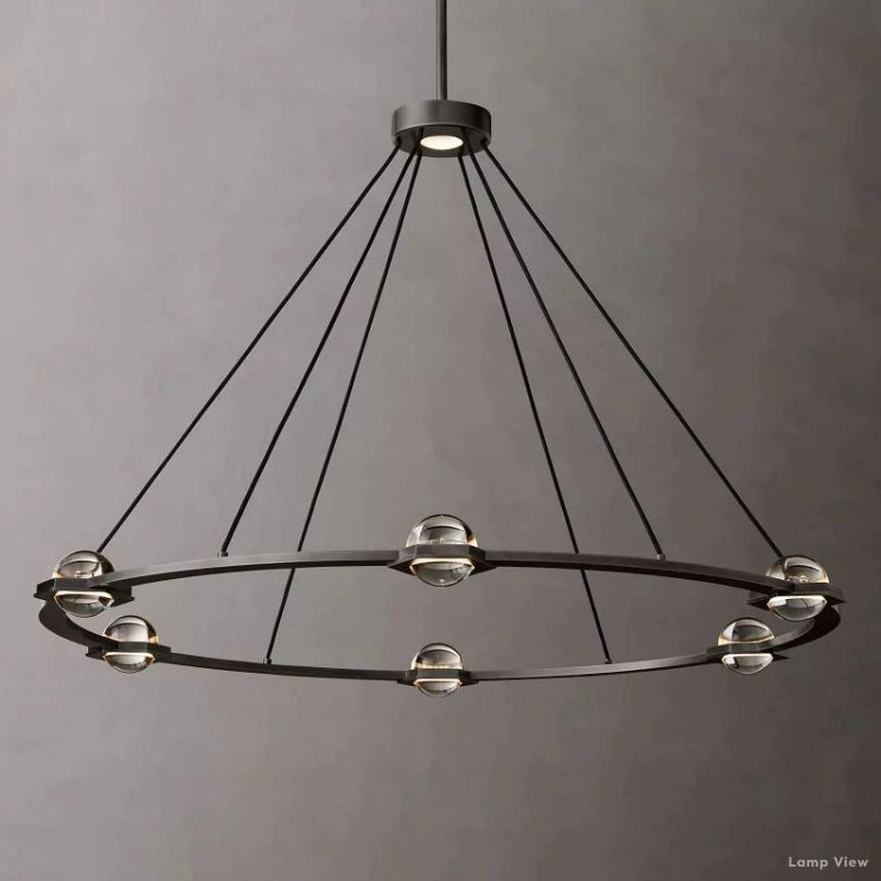 Eclatant Inset Crystal Round Chandelier 48"