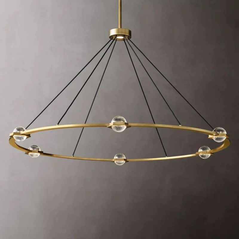 Eclatant Inset Crystal Round Chandelier 48"
