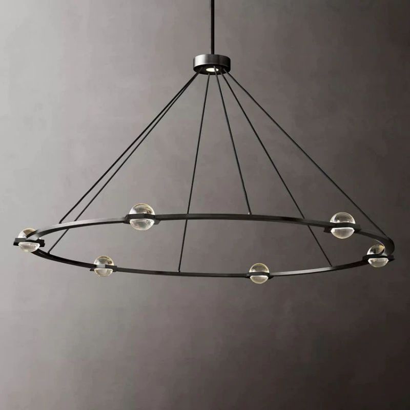 Eclatant Inset Crystal Round Chandelier 60"