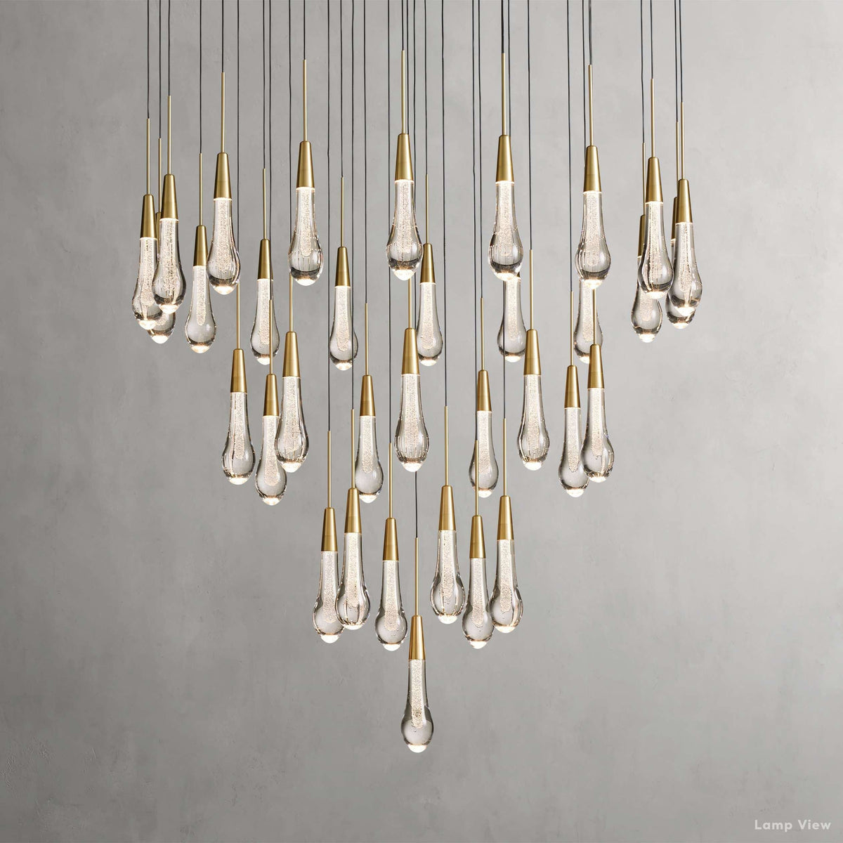 Soltaire Cascading Glass Round Chandelier