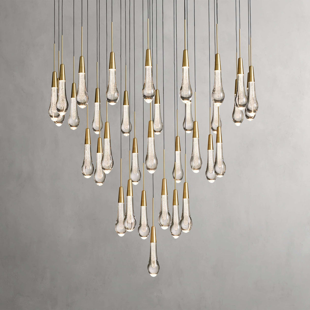 Soltaire Cascading Glass Round Chandelier