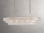 Ghiaccio Layered Glass Oval Chandelier