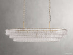 Ghiaccio Layered Glass Oval Chandelier