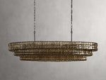 Ghiaccio Layered Glass Oval Chandelier
