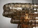 Ghiaccio Layered Glass Oval Chandelier