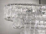 Ghiaccio Layered Glass Oval Chandelier