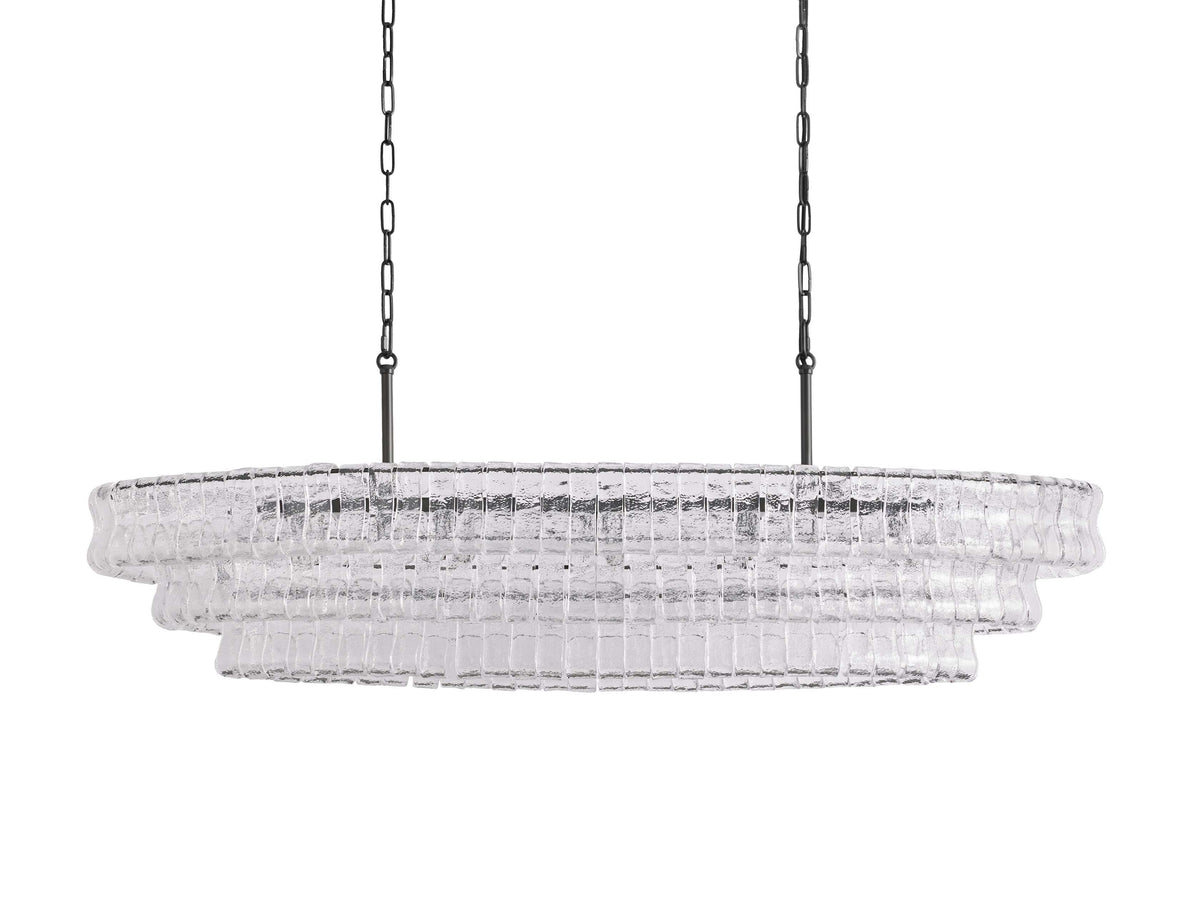 Ghiaccio Layered Glass Oval Chandelier