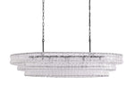 Ghiaccio Layered Glass Oval Chandelier